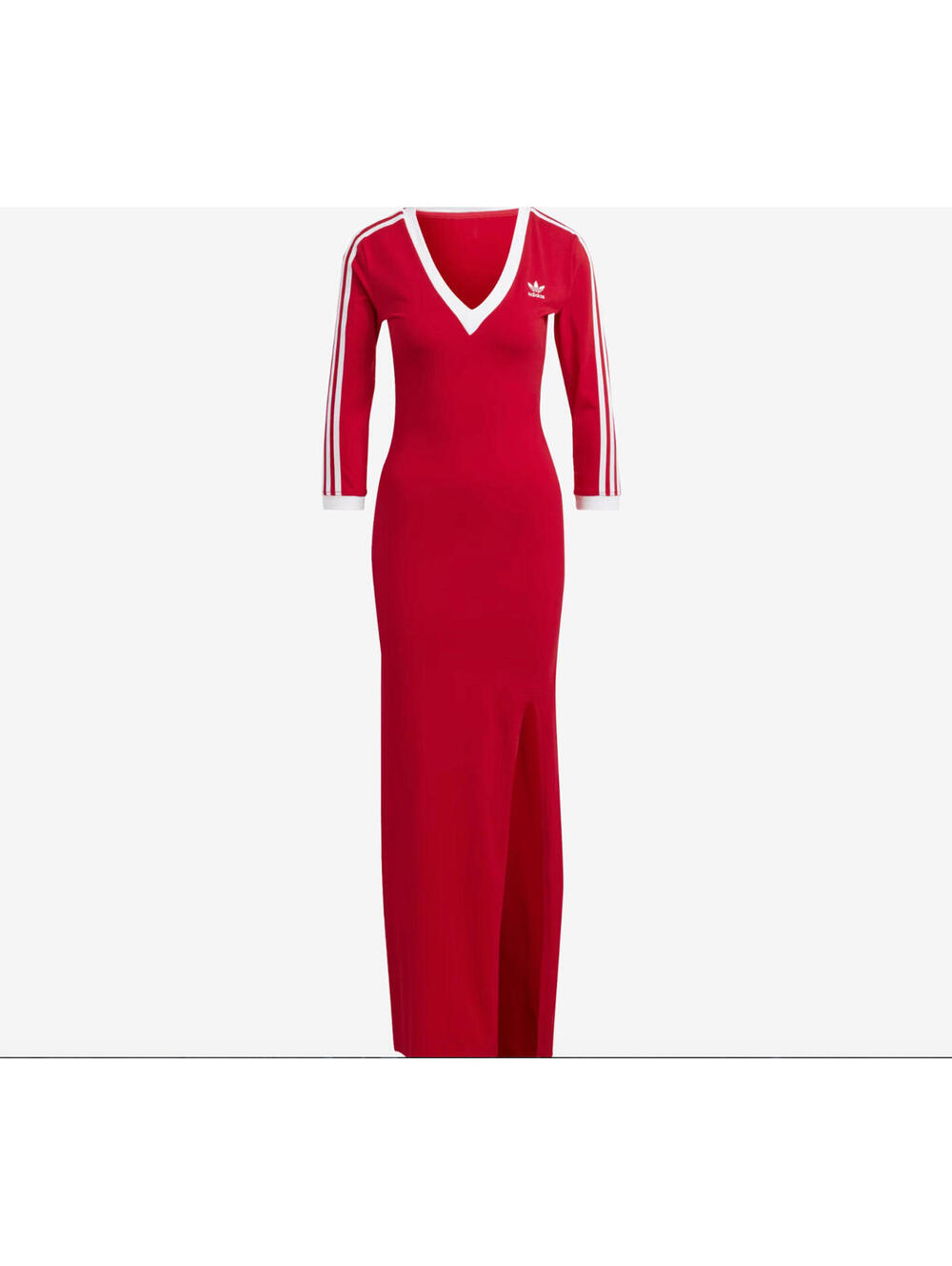 Adidas Originals Classic 3-Stripes Cotton Maxi Red Dress Women's Size X-Small